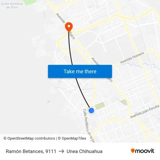 Ramón Betances, 9111 to Unea Chihuahua map