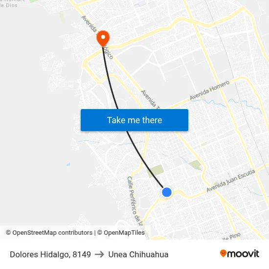 Dolores Hidalgo, 8149 to Unea Chihuahua map