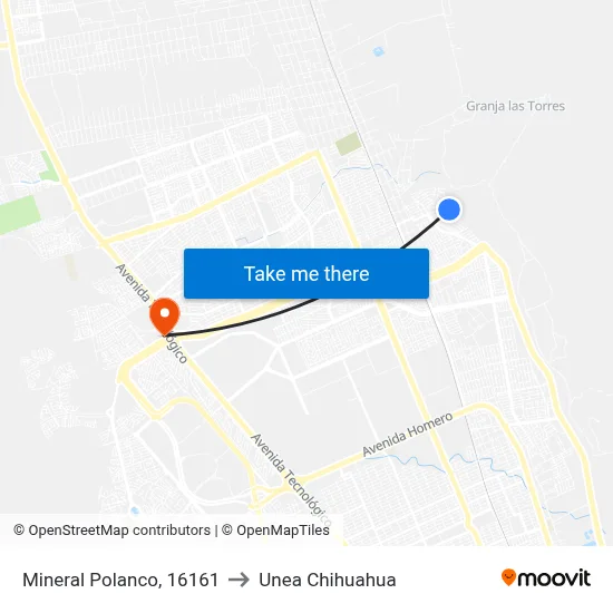 Mineral Polanco, 16161 to Unea Chihuahua map