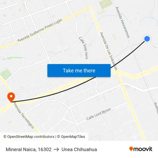 Mineral Naica, 16302 to Unea Chihuahua map