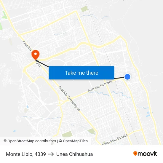 Monte Libio, 4339 to Unea Chihuahua map