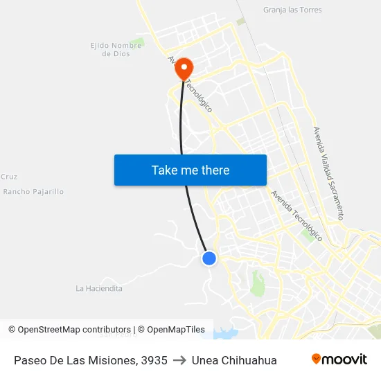 Paseo De Las Misiones, 3935 to Unea Chihuahua map