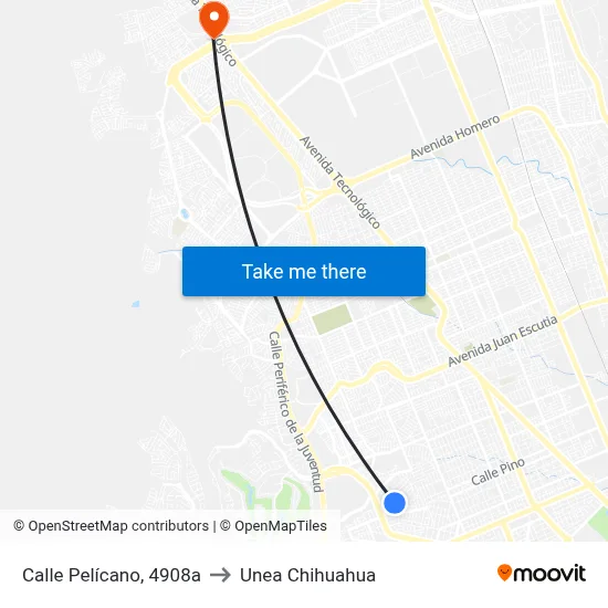 Calle Pelícano, 4908a to Unea Chihuahua map