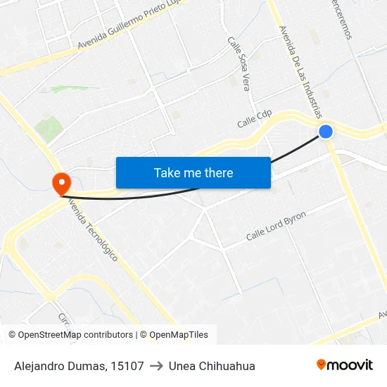 Alejandro Dumas, 15107 to Unea Chihuahua map