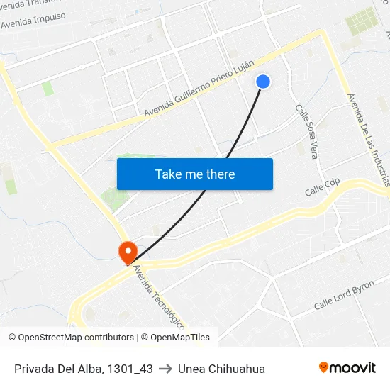 Privada Del Alba, 1301_43 to Unea Chihuahua map