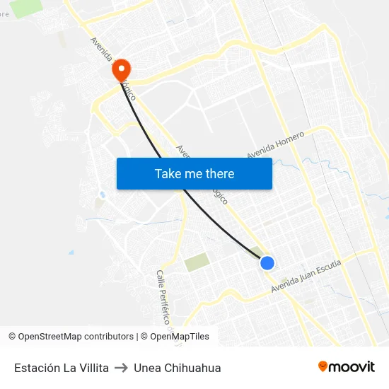Estación La Villita to Unea Chihuahua map