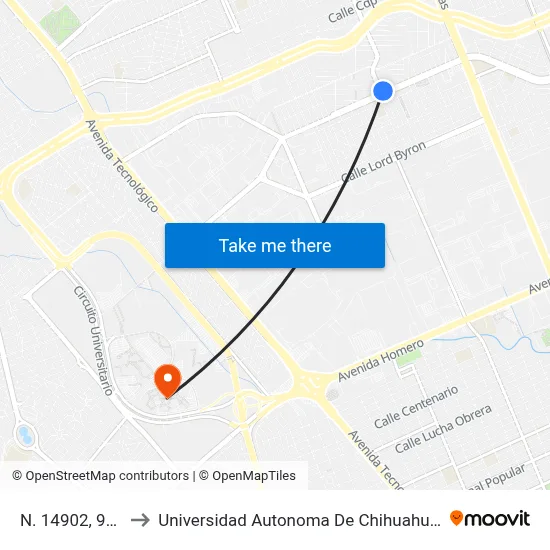 N. 14902, 903_26 to Universidad Autonoma De Chihuahua Campus 2 map