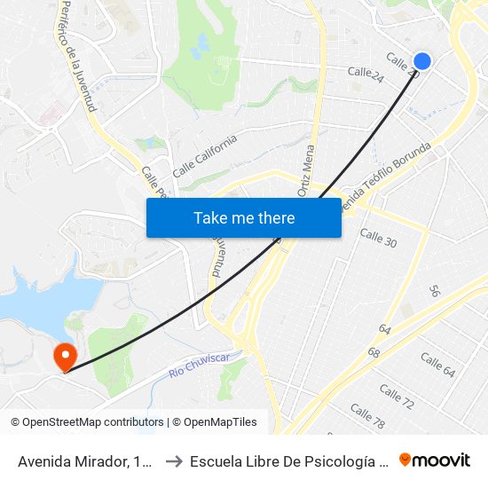 Avenida Mirador, 1504 to Escuela Libre De Psicología A.C. map
