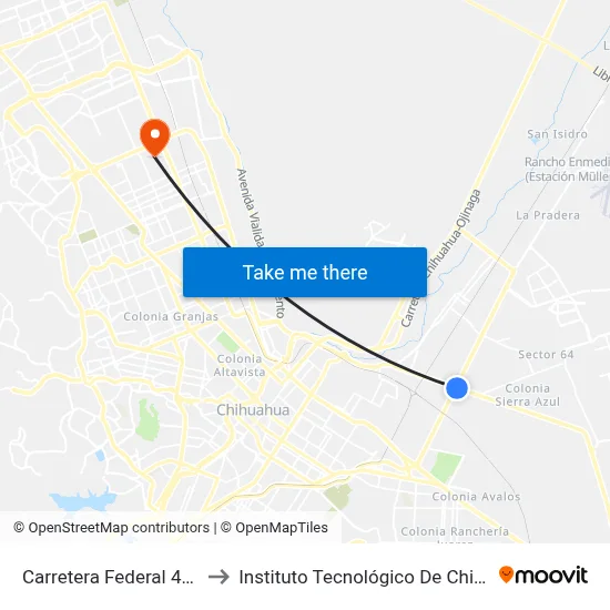 Carretera Federal 45, 8400 to Instituto Tecnológico De Chihuahua II map