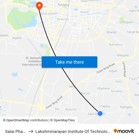 Salai Phata to Lakshminarayan Institute Of Technology map