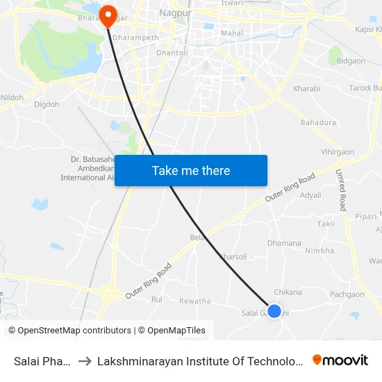Salai Phata to Lakshminarayan Institute Of Technology map