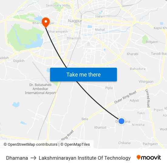Dhamana to Lakshminarayan Institute Of Technology map