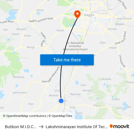 Butibori M.I.D.C.Gate to Lakshminarayan Institute Of Technology map
