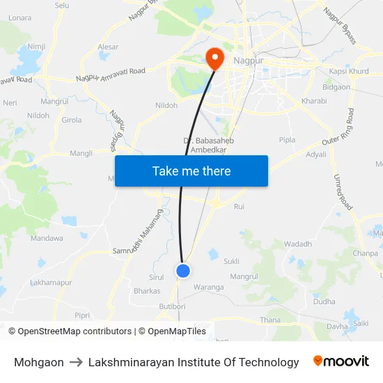 Mohgaon to Lakshminarayan Institute Of Technology map