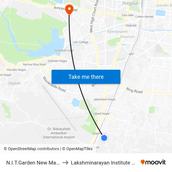 N.I.T.Garden New Manish Nagar to Lakshminarayan Institute Of Technology map