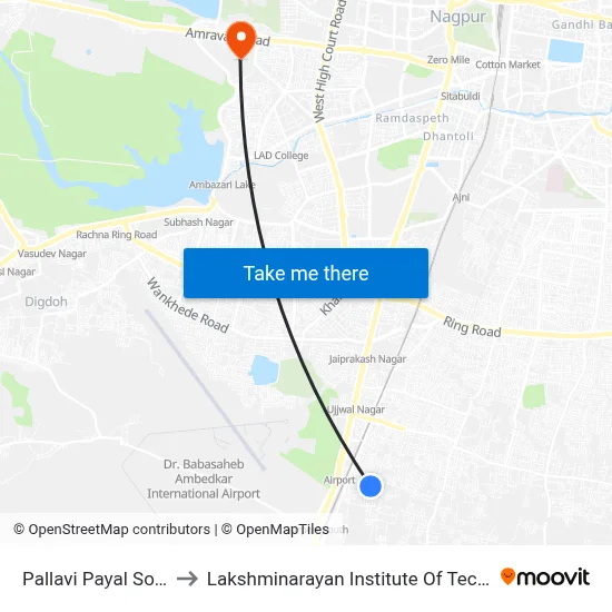 Pallavi Payal Society to Lakshminarayan Institute Of Technology map