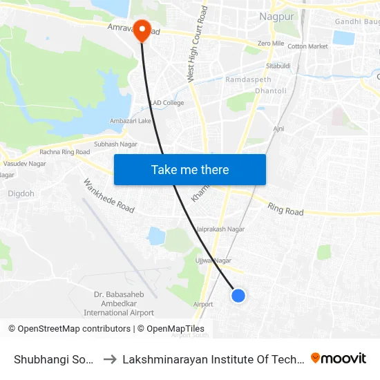 Shubhangi Society to Lakshminarayan Institute Of Technology map