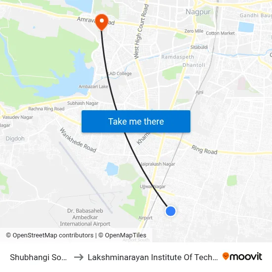 Shubhangi Society to Lakshminarayan Institute Of Technology map