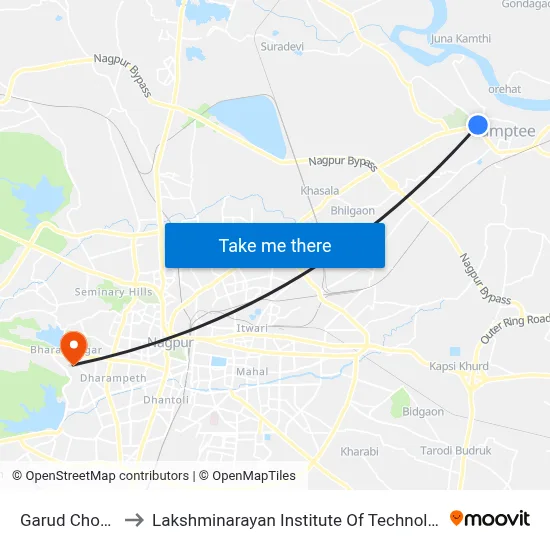Garud Chowk to Lakshminarayan Institute Of Technology map