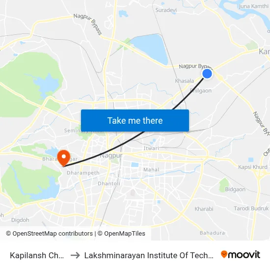 Kapilansh Chowk to Lakshminarayan Institute Of Technology map