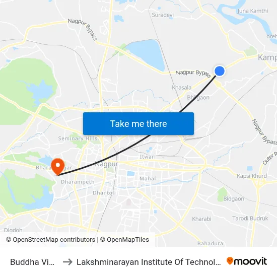 Buddha Vihar to Lakshminarayan Institute Of Technology map