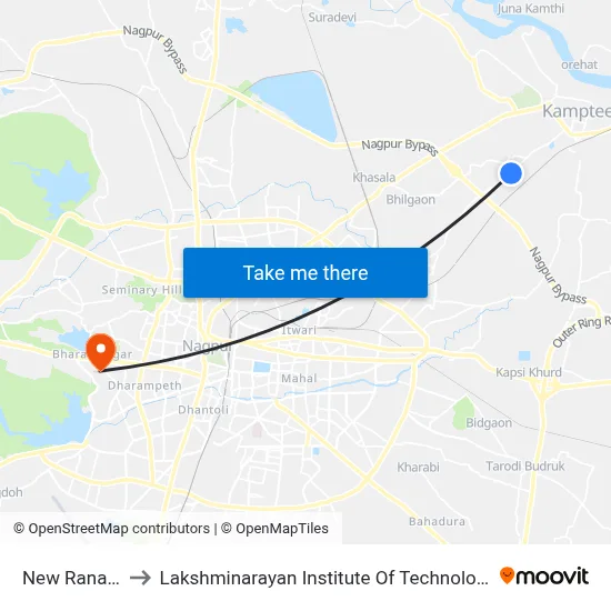 New Ranala to Lakshminarayan Institute Of Technology map