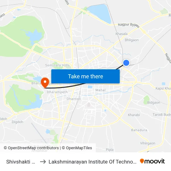 Shivshakti Bar to Lakshminarayan Institute Of Technology map