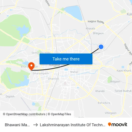 Bhawani Mandir to Lakshminarayan Institute Of Technology map