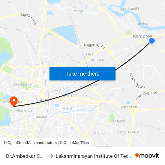 Dr.Ambedkar Chowk to Lakshminarayan Institute Of Technology map