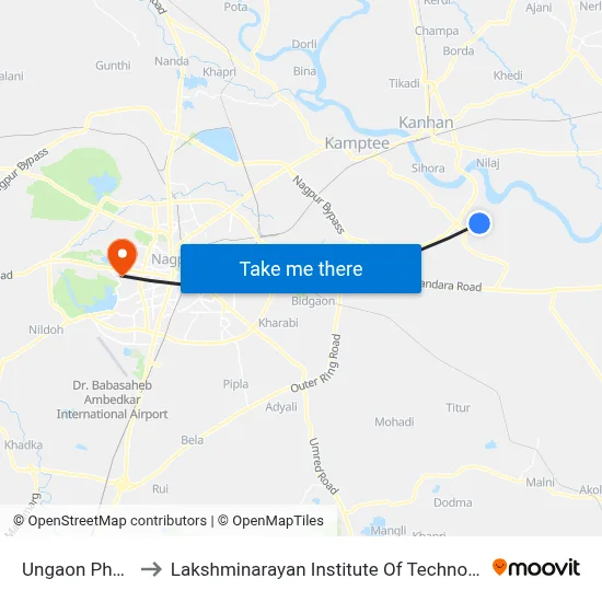 Ungaon Phata to Lakshminarayan Institute Of Technology map