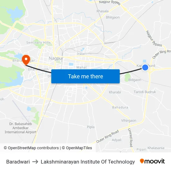Baradwari to Lakshminarayan Institute Of Technology map