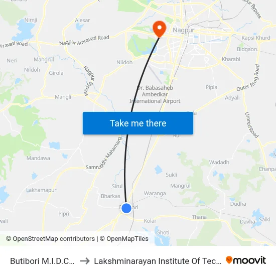 Butibori M.I.D.C.Gate to Lakshminarayan Institute Of Technology map