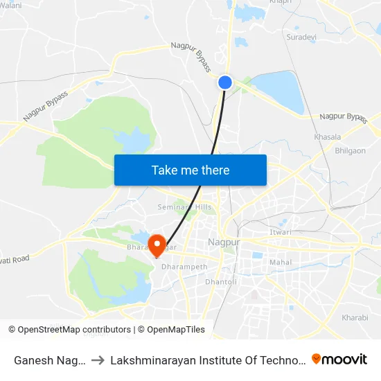 Ganesh Nagari to Lakshminarayan Institute Of Technology map