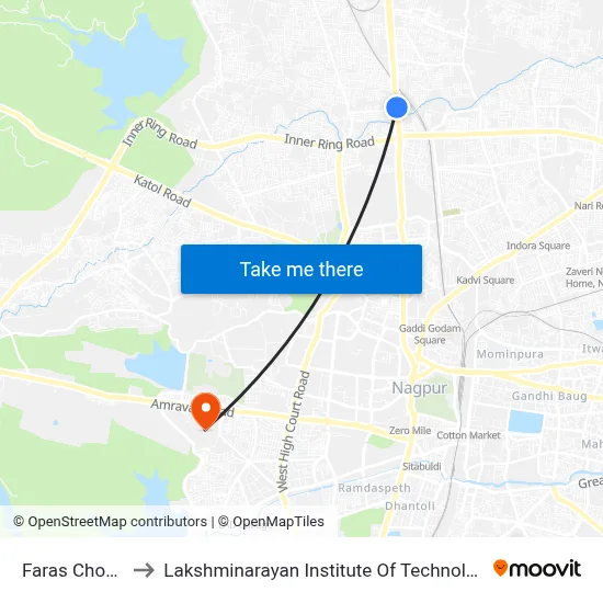 Faras Chowk to Lakshminarayan Institute Of Technology map