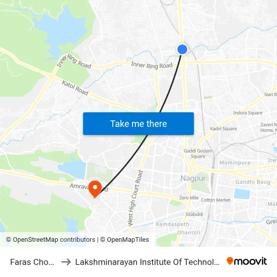 Faras Chowk to Lakshminarayan Institute Of Technology map