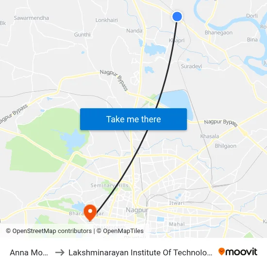 Anna Mode to Lakshminarayan Institute Of Technology map