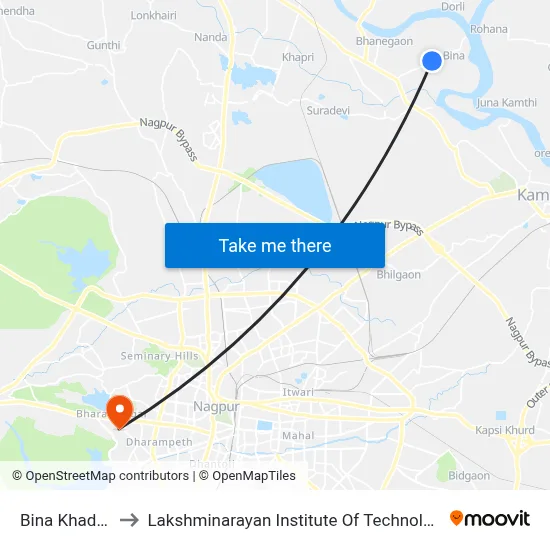 Bina Khadan to Lakshminarayan Institute Of Technology map