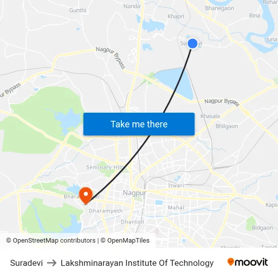 Suradevi to Lakshminarayan Institute Of Technology map