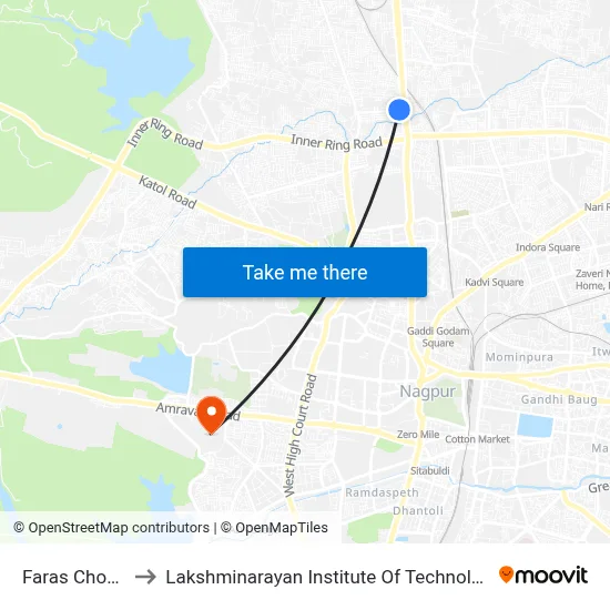 Faras Chowk to Lakshminarayan Institute Of Technology map