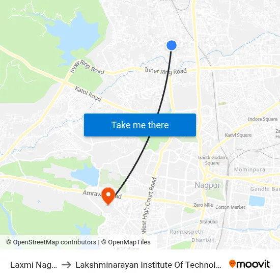 Laxmi Nagar to Lakshminarayan Institute Of Technology map