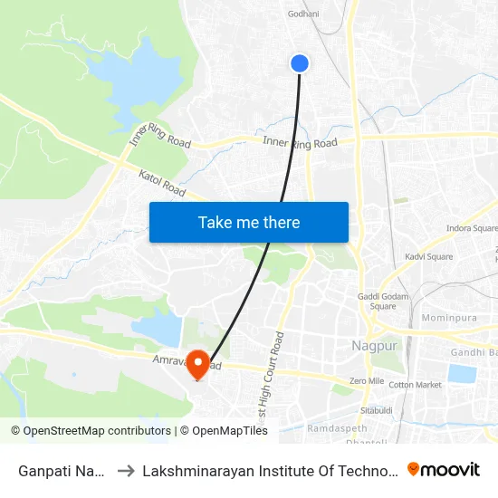 Ganpati Nagar to Lakshminarayan Institute Of Technology map