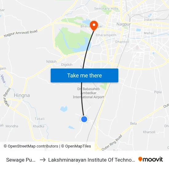 Sewage Pump to Lakshminarayan Institute Of Technology map