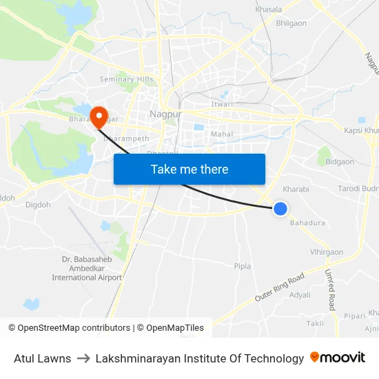 Atul Lawns to Lakshminarayan Institute Of Technology map