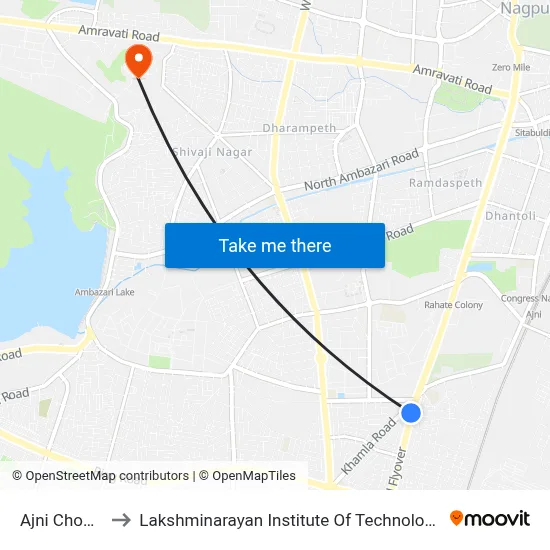 Ajni Chowk to Lakshminarayan Institute Of Technology map