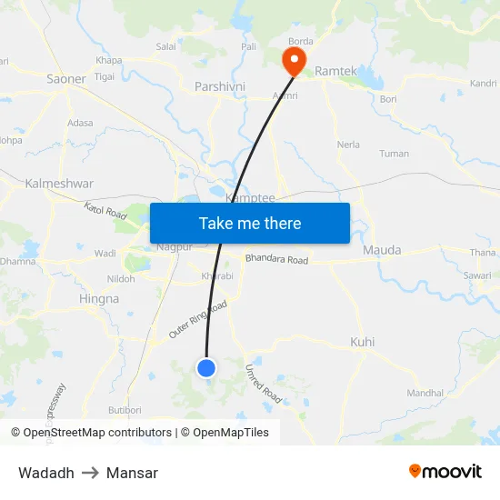 Wadadh to Mansar map