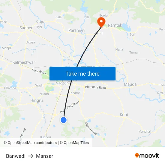 Banwadi to Mansar map