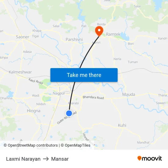 Laxmi Narayan to Mansar map