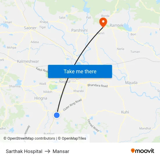 Sarthak Hospital to Mansar map