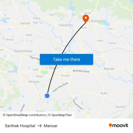 Sarthak Hospital to Mansar map