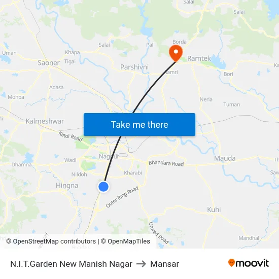N.I.T.Garden New Manish Nagar to Mansar map